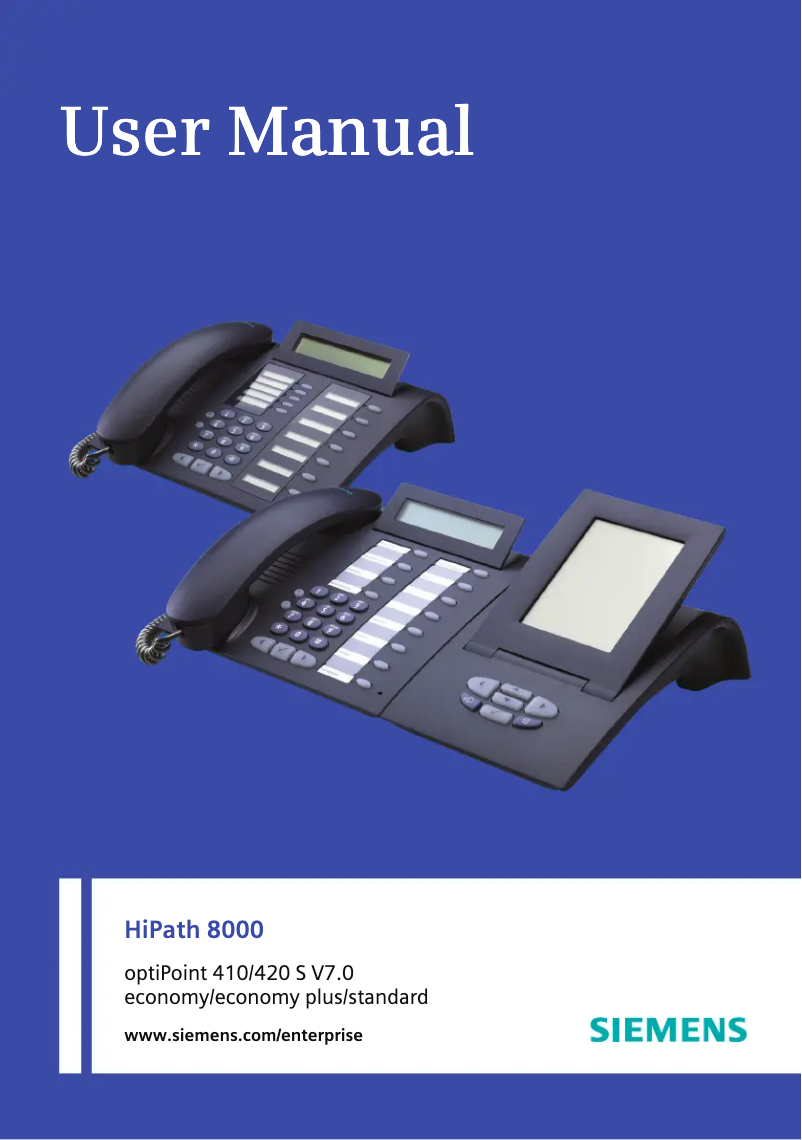 Page 1 de la notice Manuel utilisateur Siemens optiPoint 420 standard