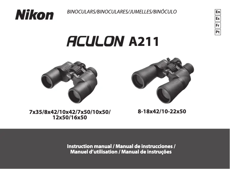 Image de la première page du manuel de l'appareil Aculon A211 8x42