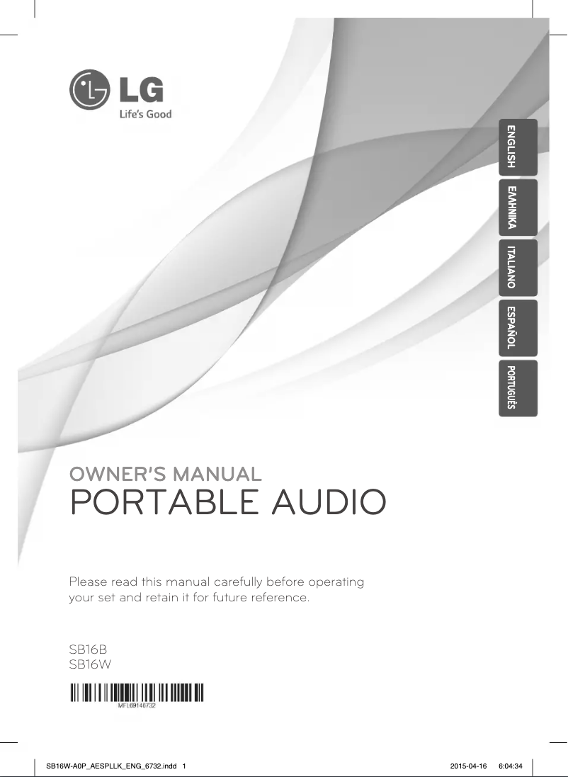 Image de la première page du manuel de l'appareil SB16B