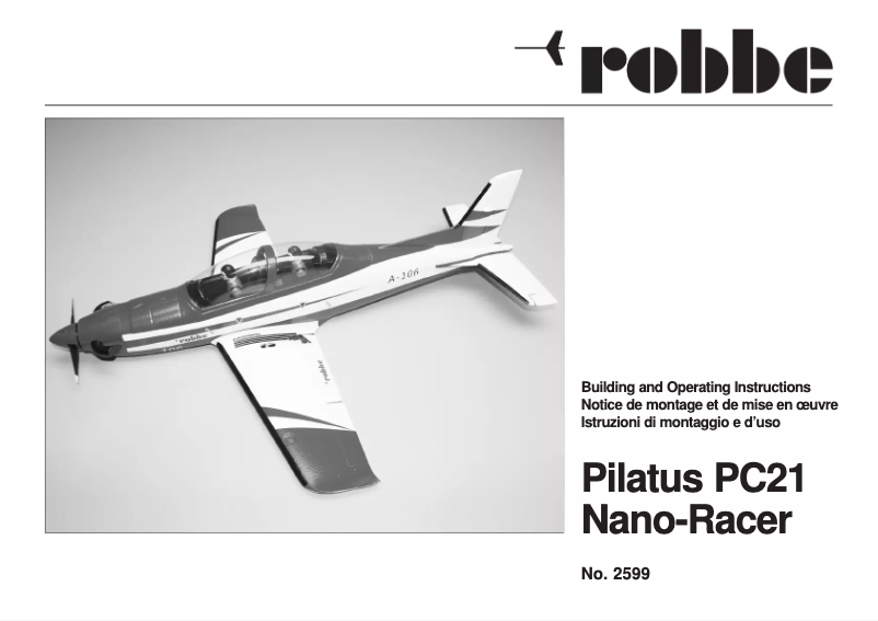 Página 1 del manual Manual de usuario Robbe Pilatus PC21
