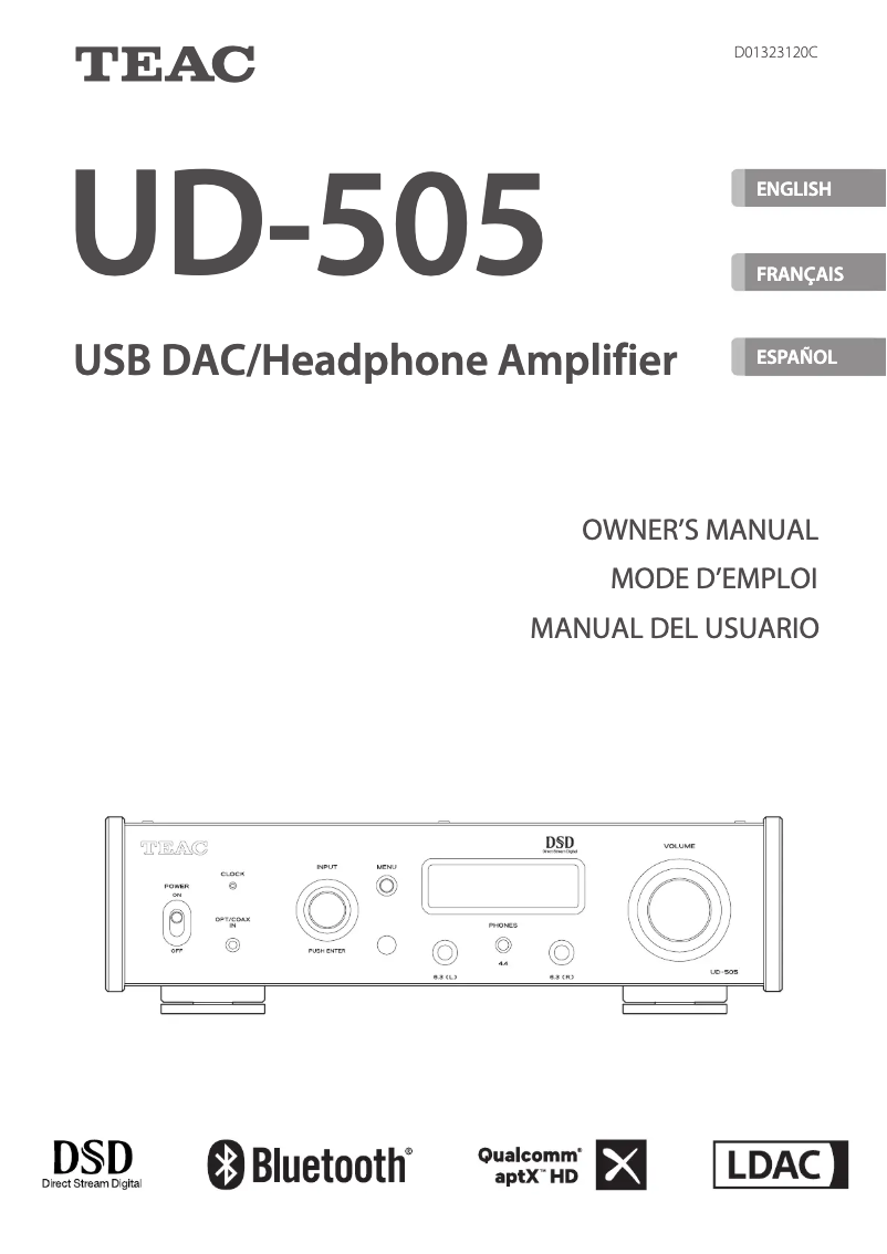 Imagen de la primera página del manual del dispositivo UD-505