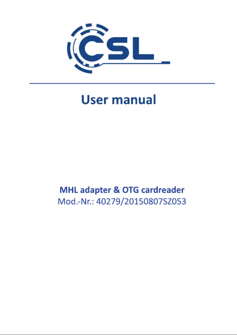Page 1 de la notice Manuel utilisateur CSL 300831