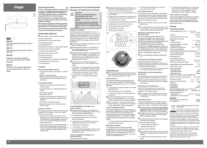 Page n°1 - Instructions / montage Hager EED505