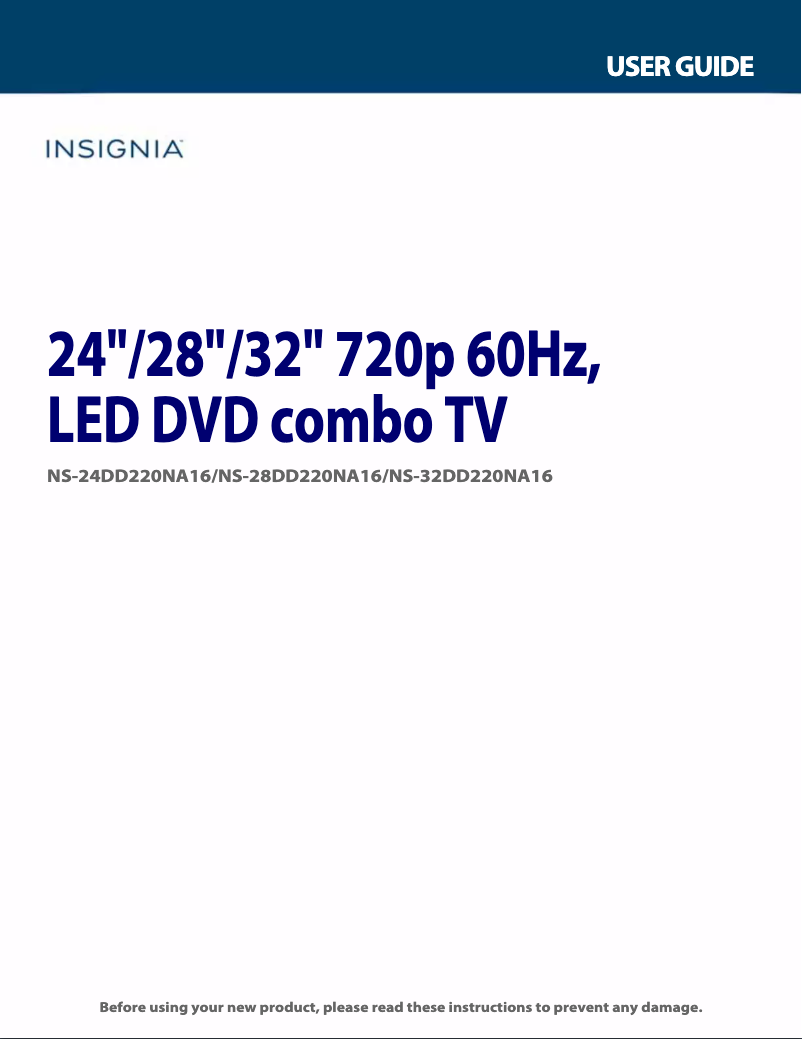 Page n°1 - Manuel utilisateur Insignia NS-28DD220NA16
