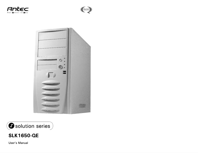 Page n°1 - Manuel utilisateur Antec Solution SLK1650B
