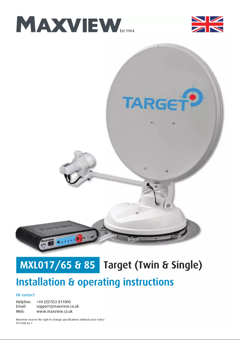 Imagen de la primera página del manual del dispositivo Target MXL017-85