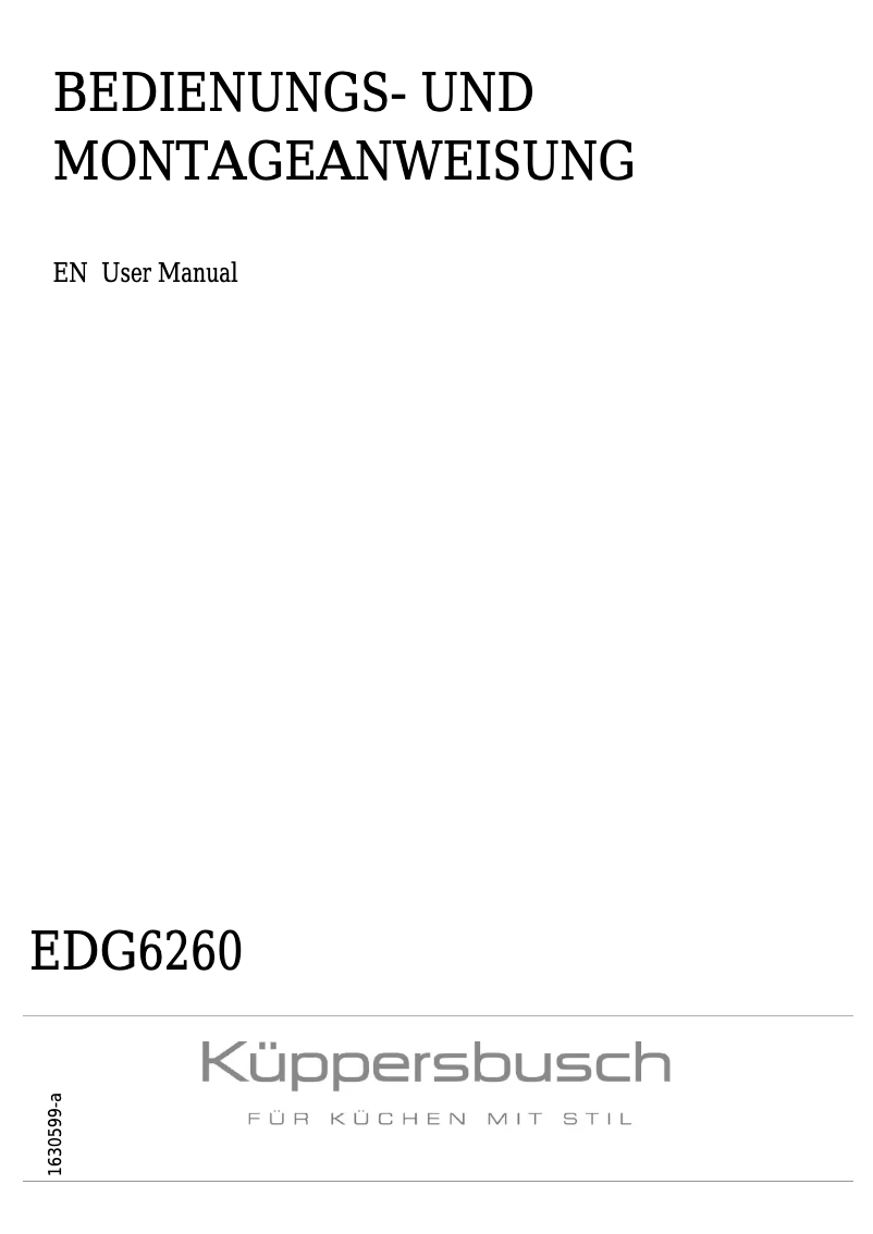 Page 1 de la notice Manuel utilisateur Küppersbusch EDG6260