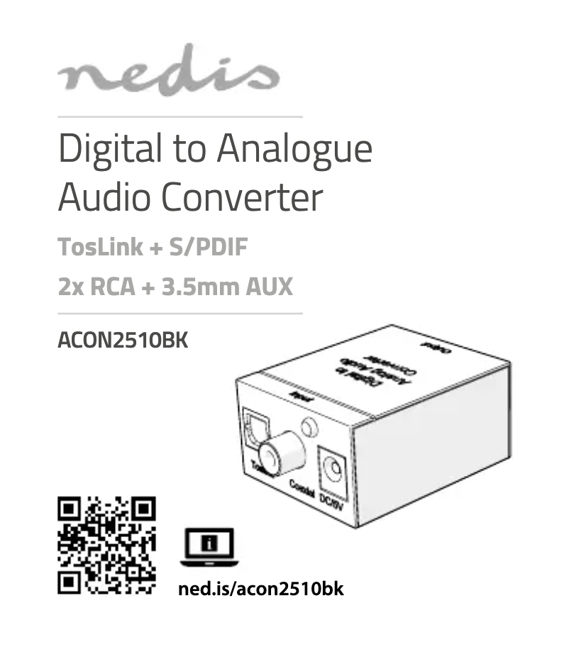 Image de la première page du manuel de l'appareil ACON2510BK