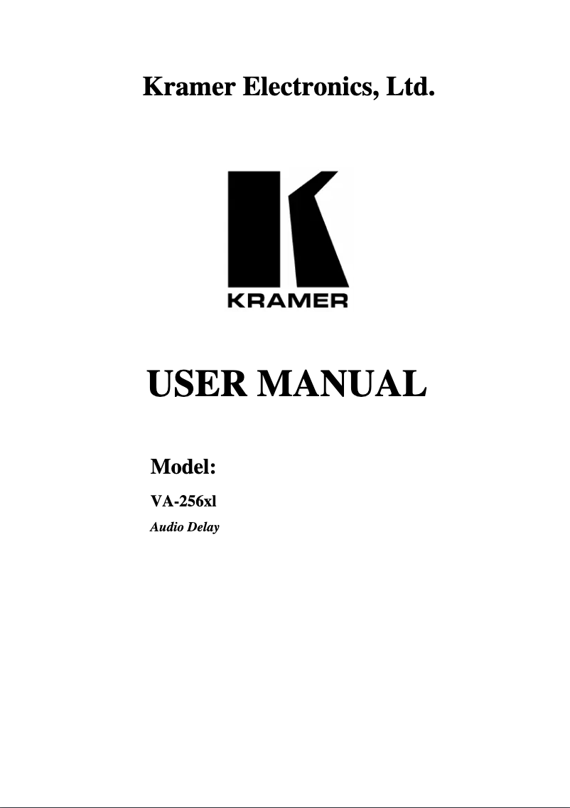 Page 1 de la notice Manuel utilisateur Kramer VA-256xl