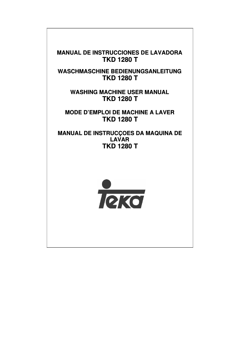 Page n°1 - Manuel utilisateur Teka TKD 1280 T