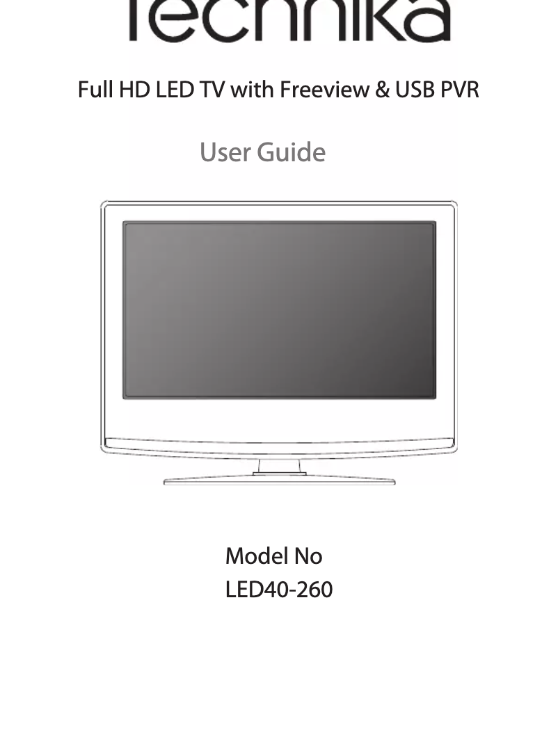 Page 1 de la notice Manuel utilisateur Technika LED40-260
