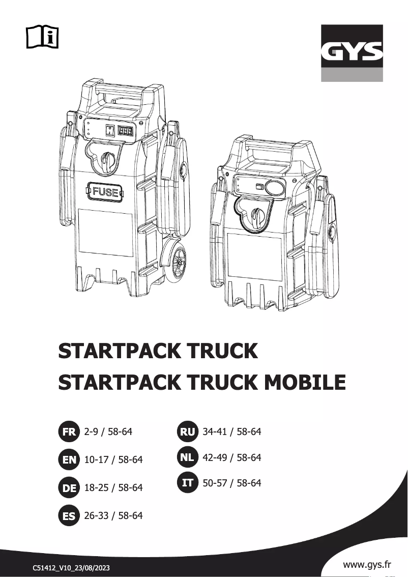 Image de la première page du manuel de l'appareil Startpack Truck
