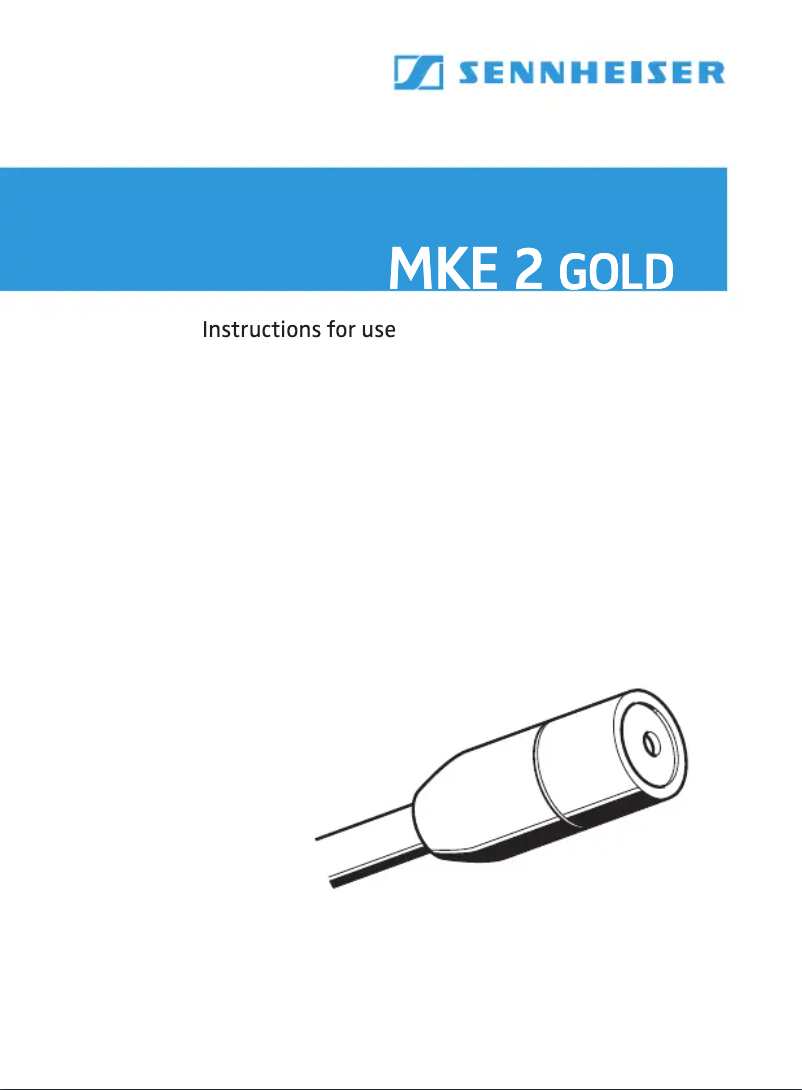 Page 1 de la notice Manuel utilisateur Sennheiser MKE 2-2R-3 Gold-C