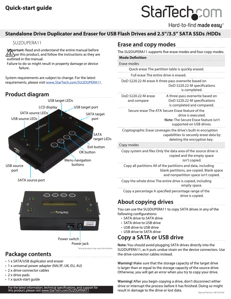 Image de la première page du manuel de l'appareil SU2DUPERA11