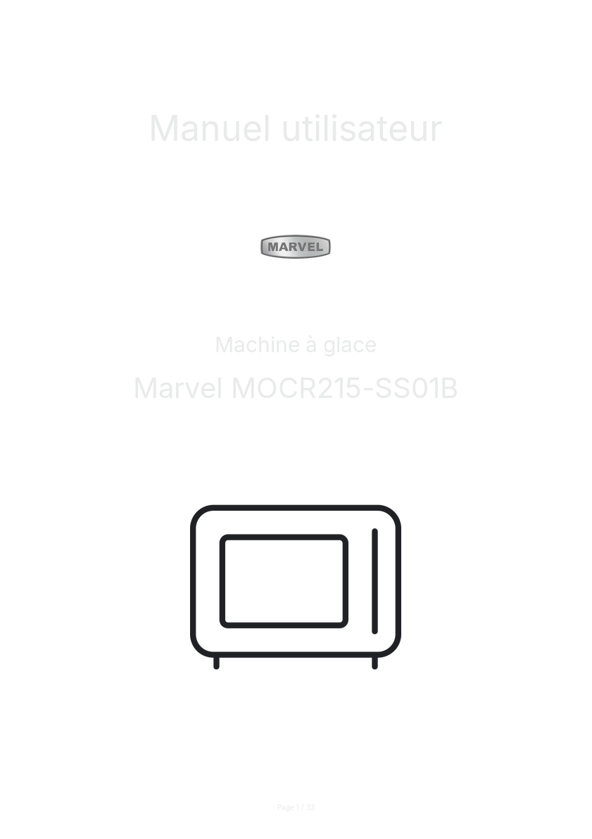 Image de la première page du manuel de l'appareil MOCR215-SS01B