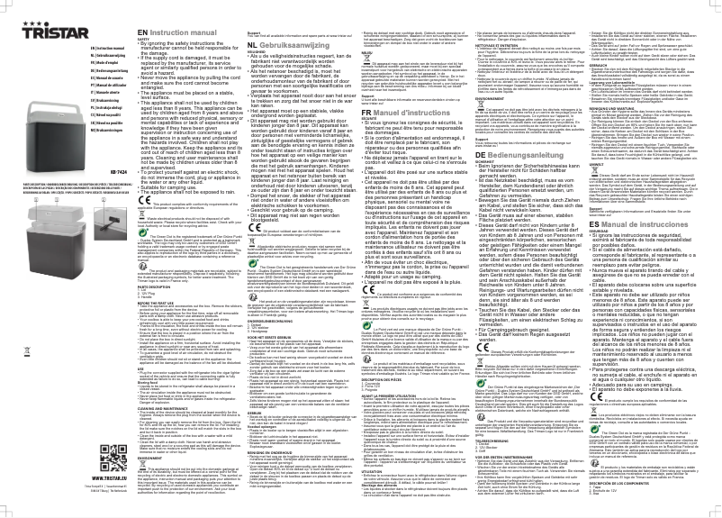 Page 1 de la notice Manuel utilisateur TriStar KB-7424