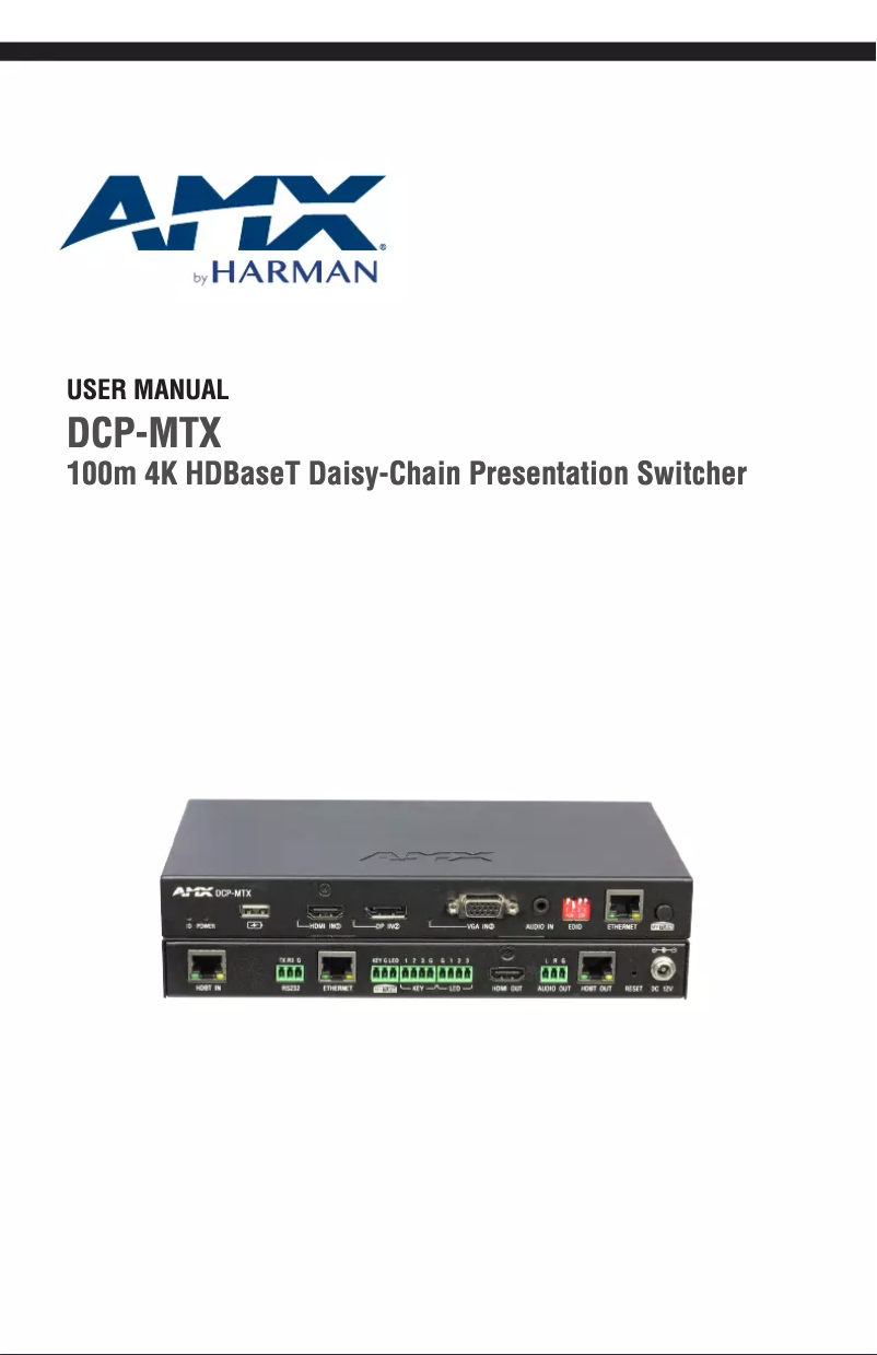 Page 1 de la notice Manuel utilisateur AMX DCP-MTX