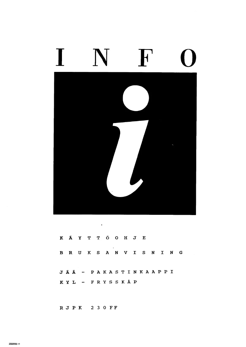 Page 1 of the manual User Manual Rosenlew RJPK230FF