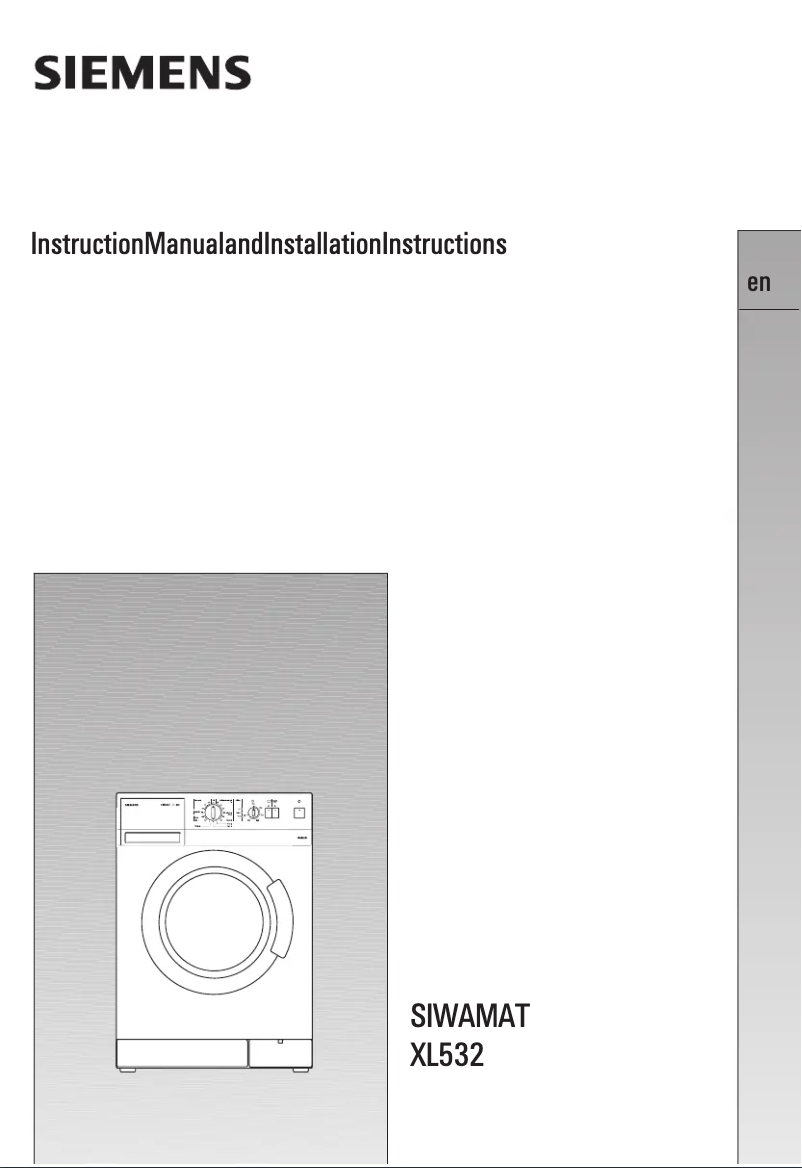 Page 1 de la notice Manuel utilisateur Siemens Siwamat XL 532