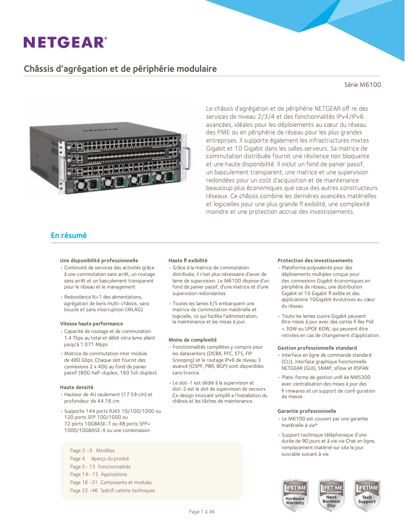 Page n°1 - Fiche technique Netgear M6100