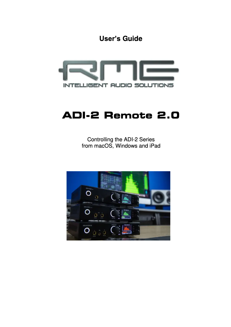 Page 1 de la notice Manuel utilisateur RME ADI-2 Remote 2.0