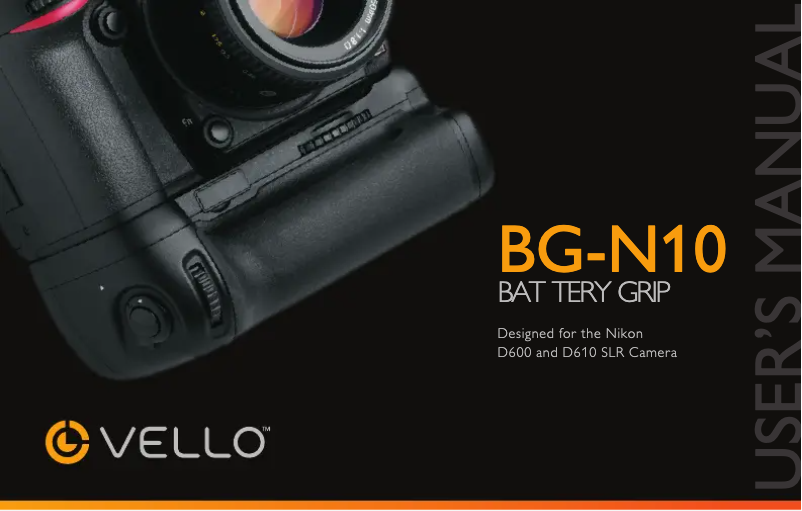 Image de la première page du manuel de l'appareil BG-N10