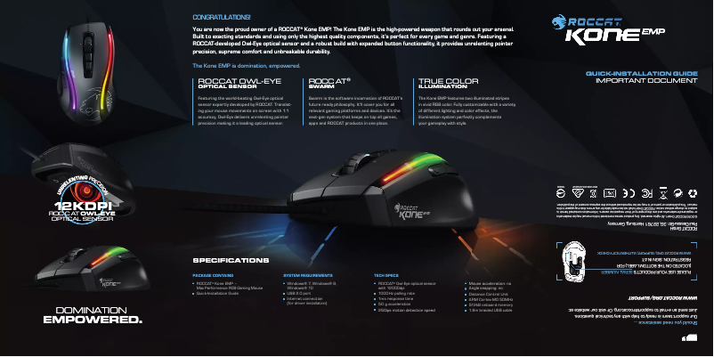 Page 1 de la notice Manuel utilisateur Roccat Kone EMP