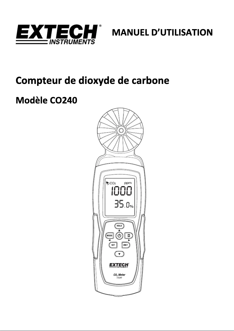Page n°1 - Manuel utilisateur Extech CO240