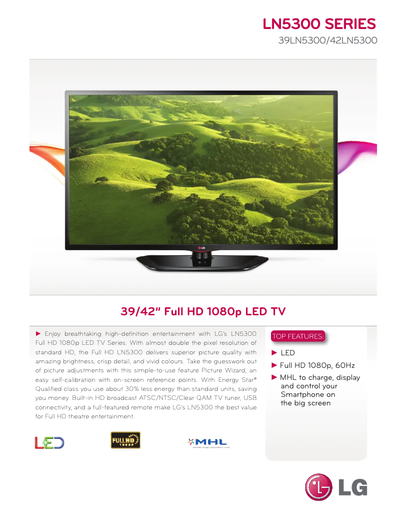 Image de la première page du manuel de l'appareil 39LN5300