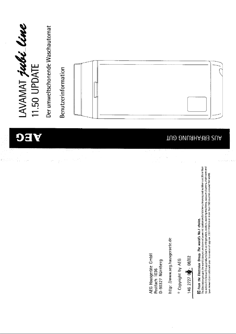 Image de la première page du manuel de l'appareil Lavamat Jubi Line 11.50