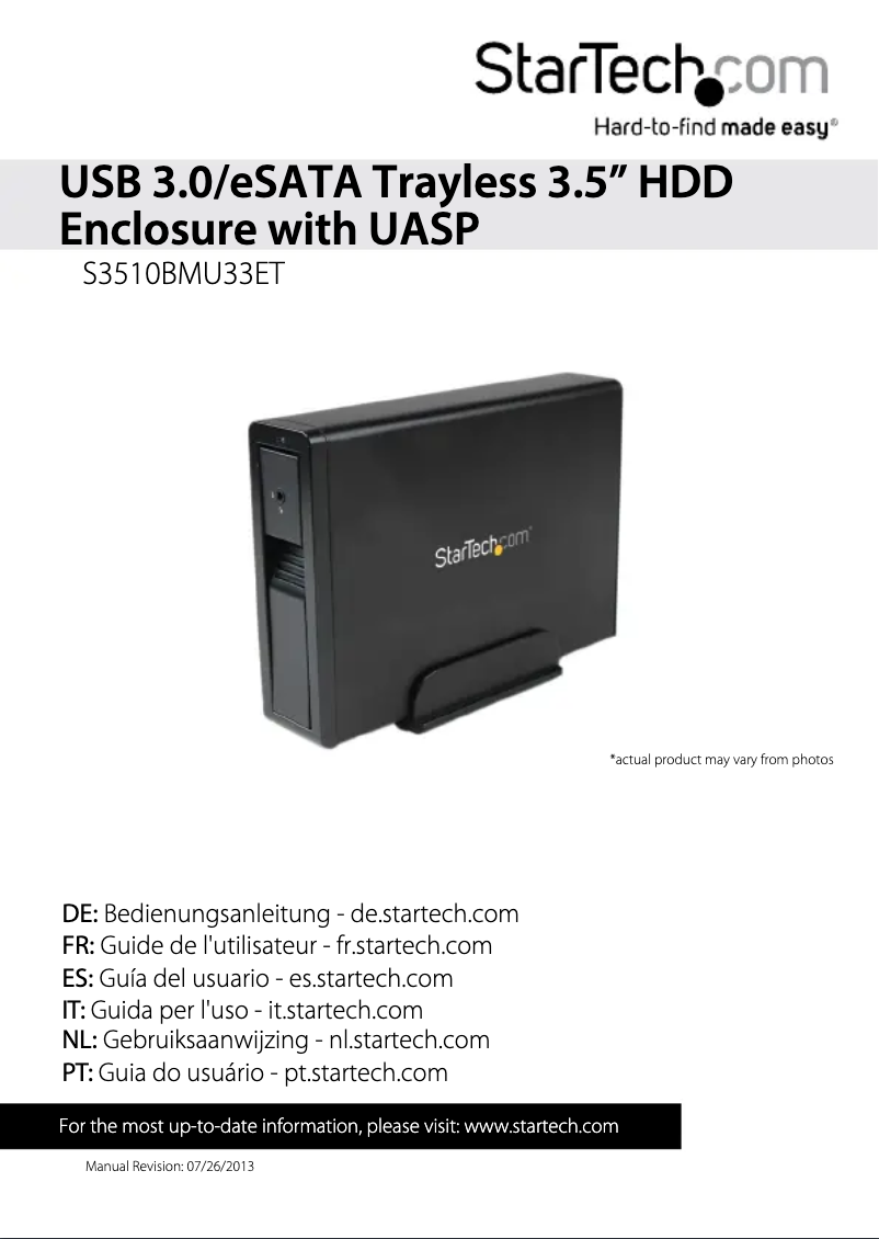 Page n°1 - Manuel utilisateur StarTech.com S3510BMU33ET