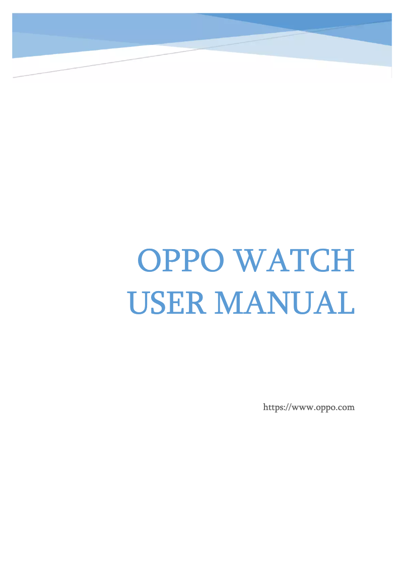 Page 1 de la notice Manuel utilisateur Oppo WATCH 46mm