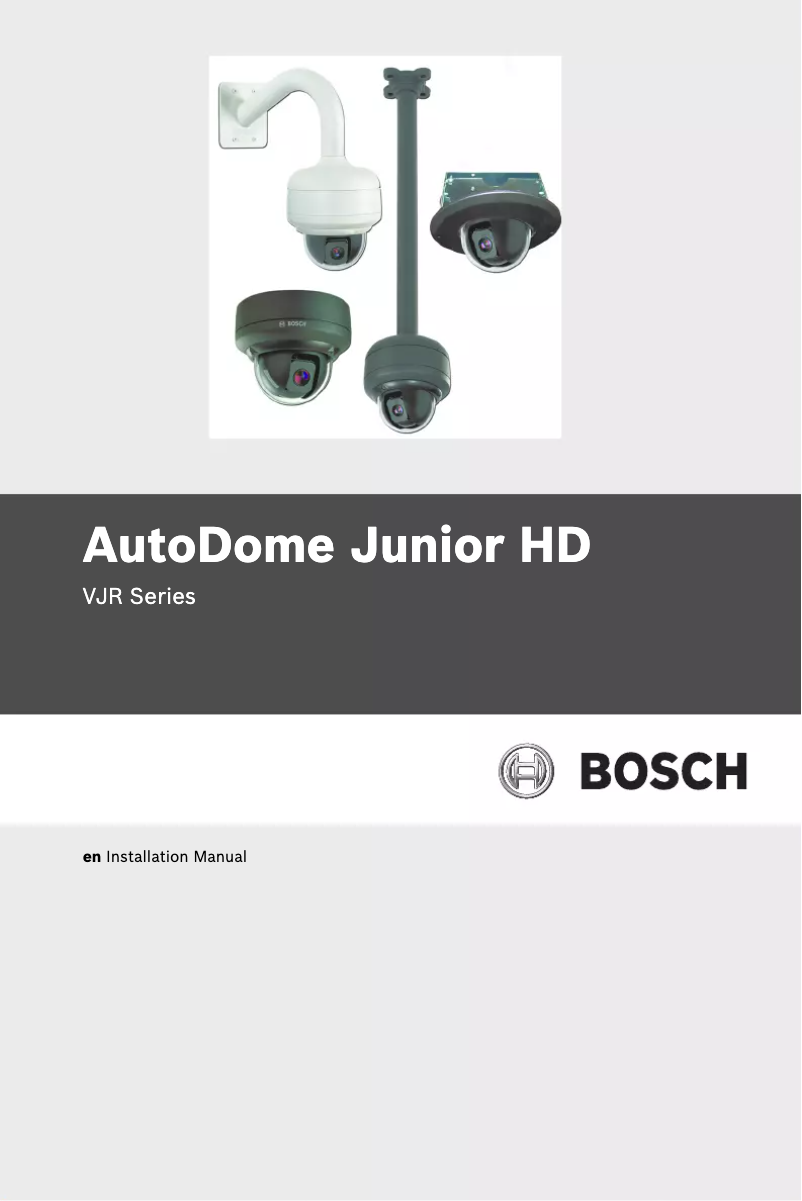 Page n°1 - Manuel utilisateur Bosch AutoDome VJR-821