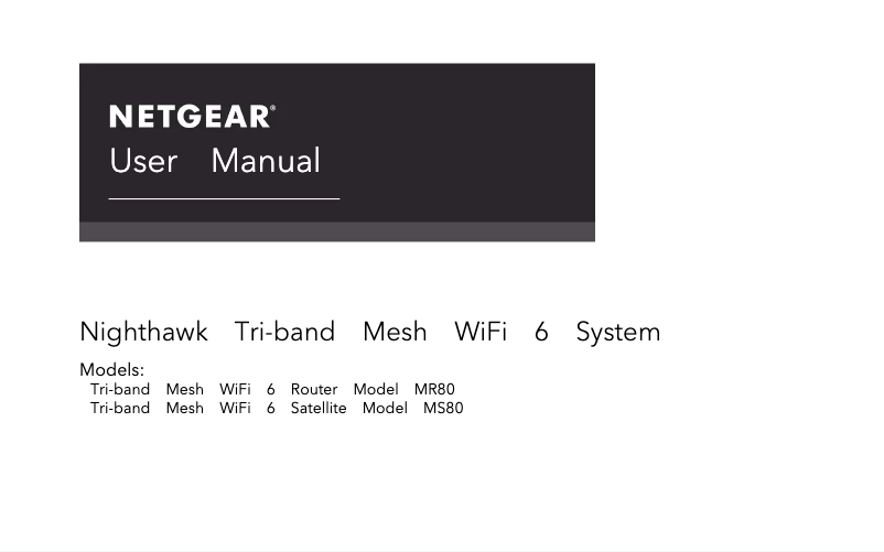Page n°1 - Manuel utilisateur Netgear Nighthawk MK84