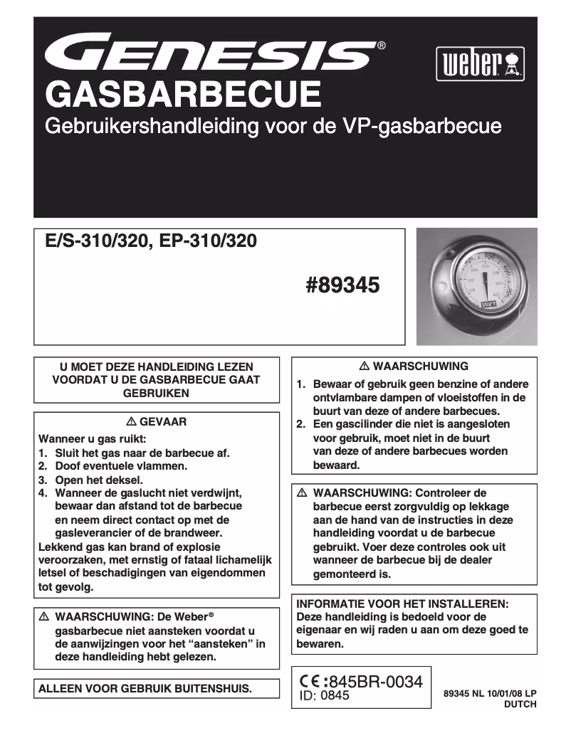 Página 1 del manual Manual de usuario Weber Genesis E/S-320