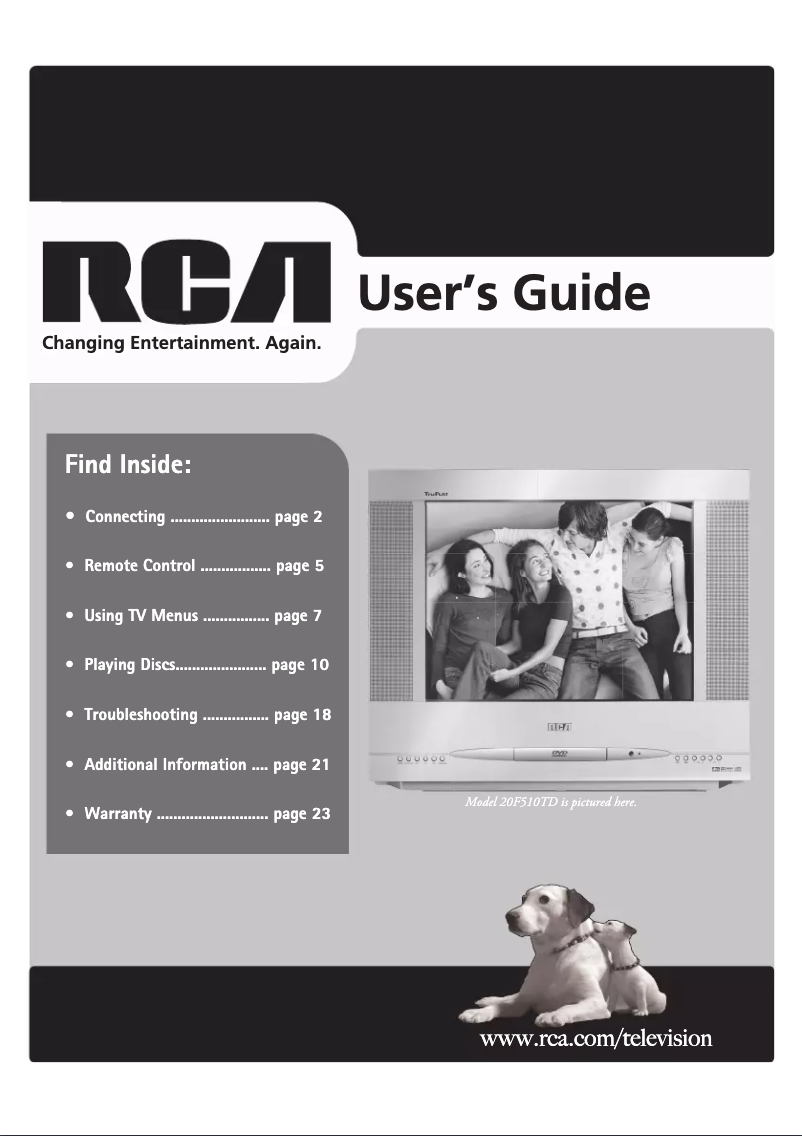 Page 1 de la notice Manuel utilisateur RCA 20F510TD