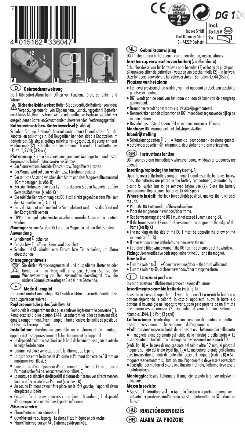 Página 1 del manual Manual de usuario Pentatech DG1 4-pack