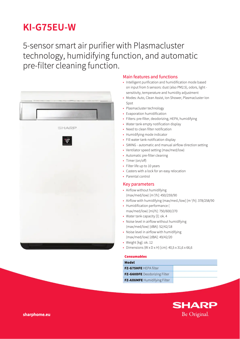 Page n°1 - Manuel utilisateur Sharp KI-G75EU