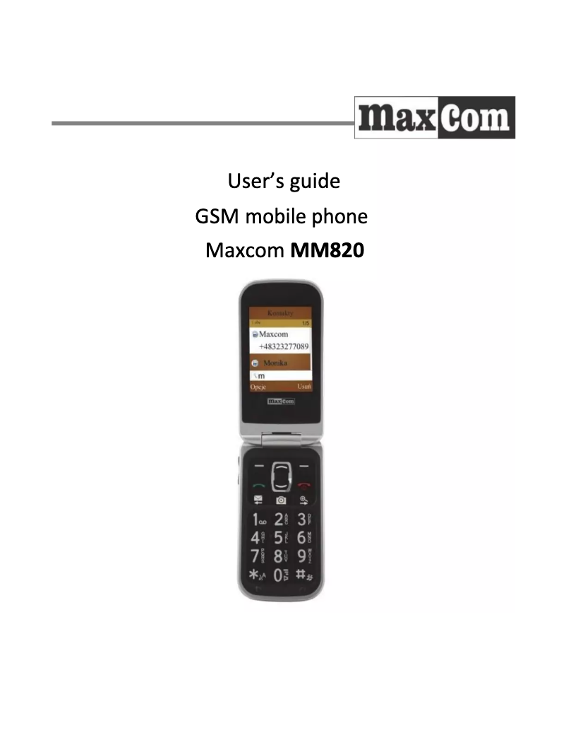 Image de la première page du manuel de l'appareil MM820