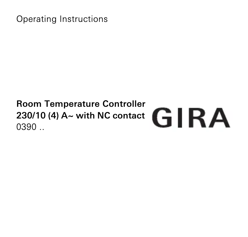 Page 1 de la notice Manuel utilisateur Gira 039003