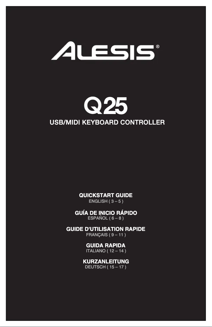 Page n°1 - Manuel utilisateur Alesis QX25