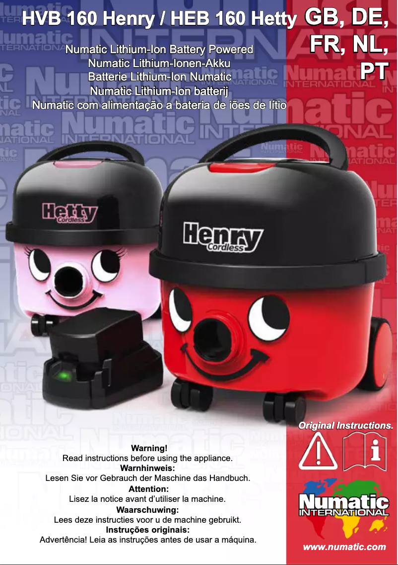 Image de la première page du manuel de l'appareil Hetty Cordless HEB160