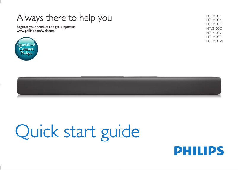 Page n°1 - Guide de démarrage rapide Philips HTL2100W