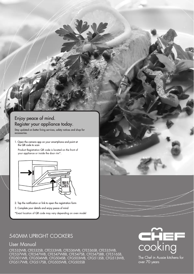 Page n°1 - Manuel utilisateur Chef CFE532WB