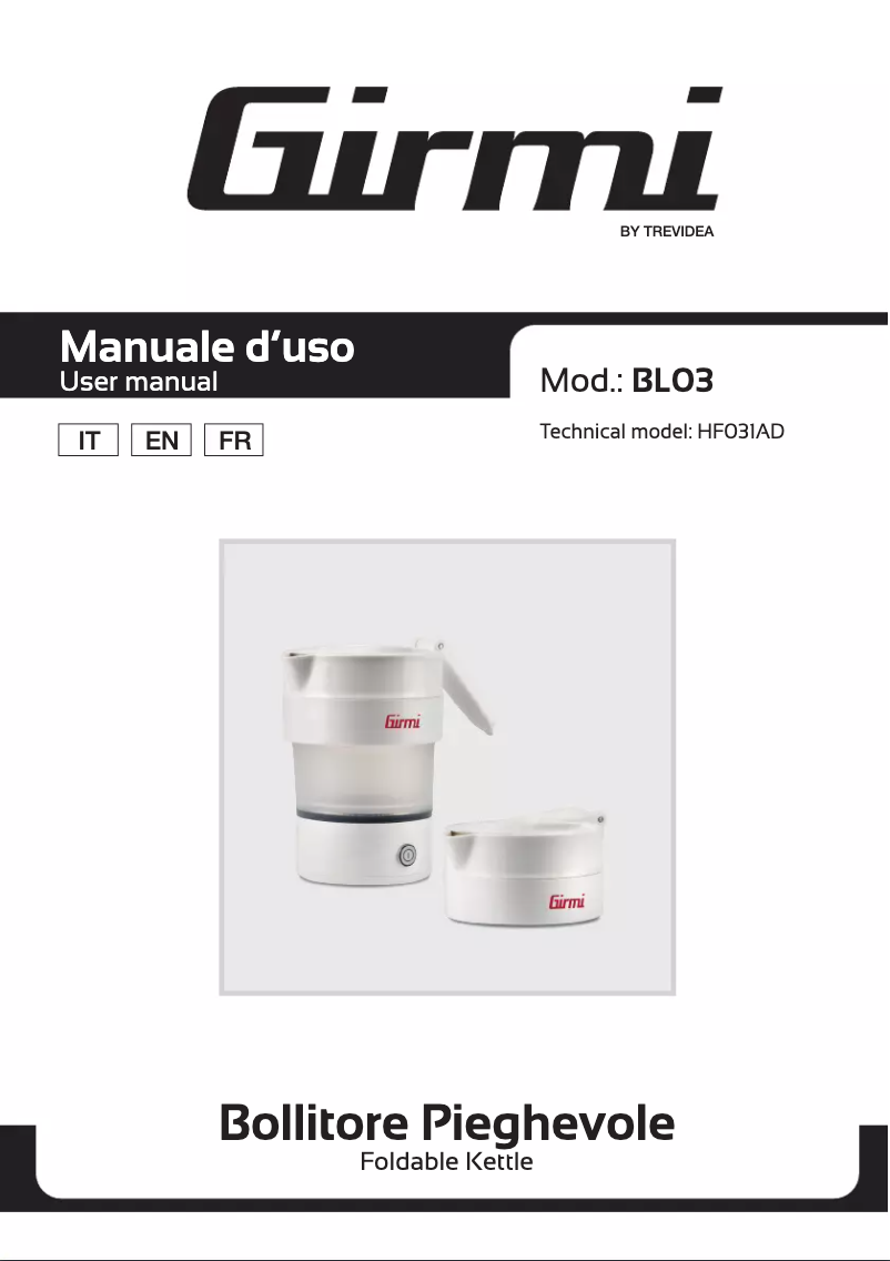 Page n°1 - Manuel utilisateur Girmi BL03