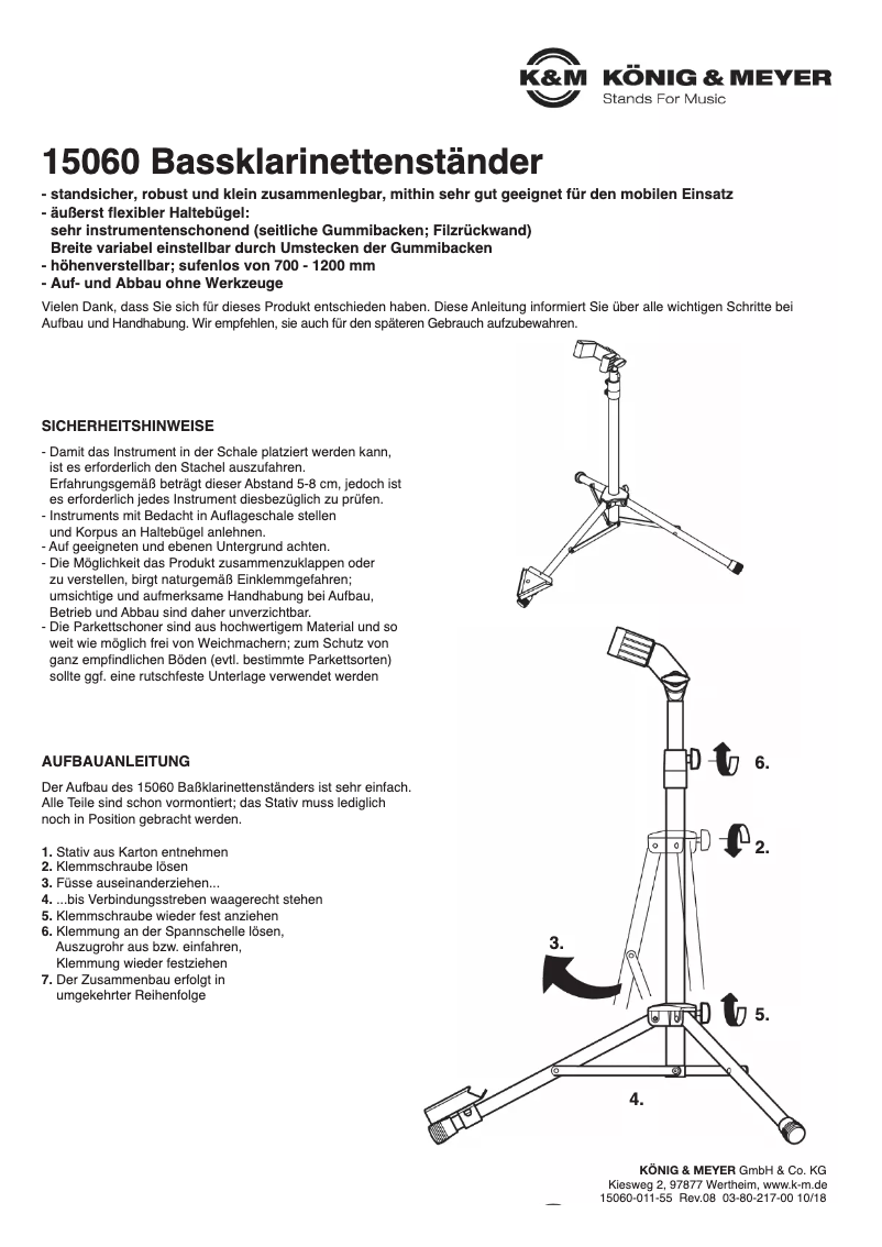 Página 1 del manual Manual de usuario Konig & Meyer 15060