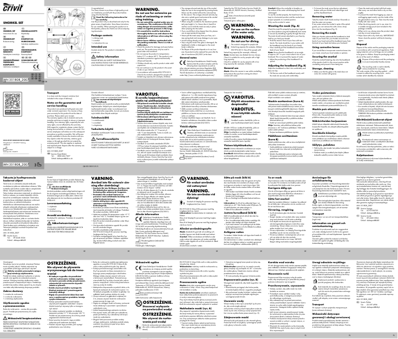 Page n°1 - Manuel utilisateur Crivit KS-8675