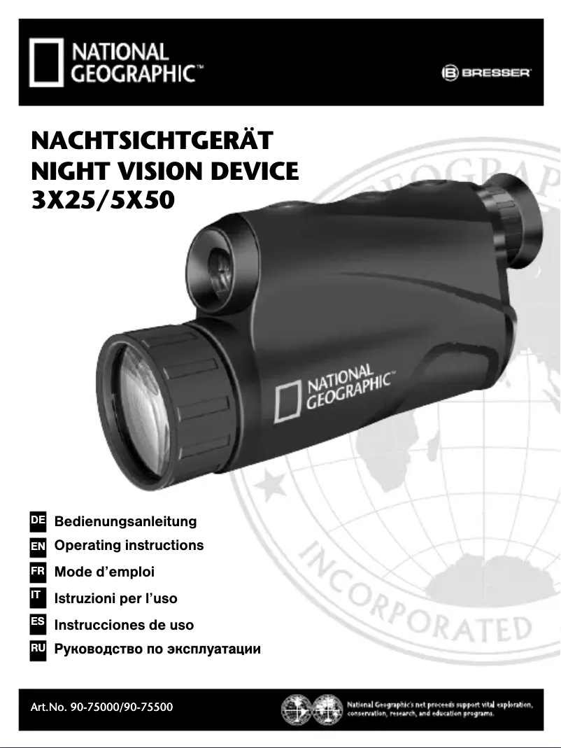 Page n°1 - Manuel utilisateur National Geographic 3x25