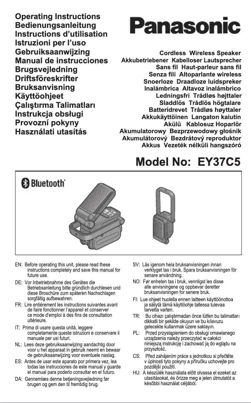 Page 1 de la notice Manuel utilisateur Panasonic EY37C5
