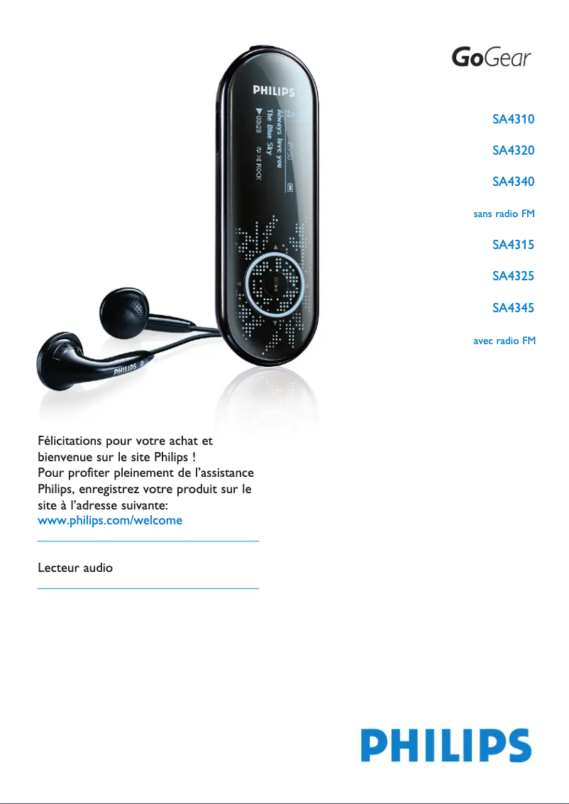 Image de la première page du manuel de l'appareil GoGear SA4345
